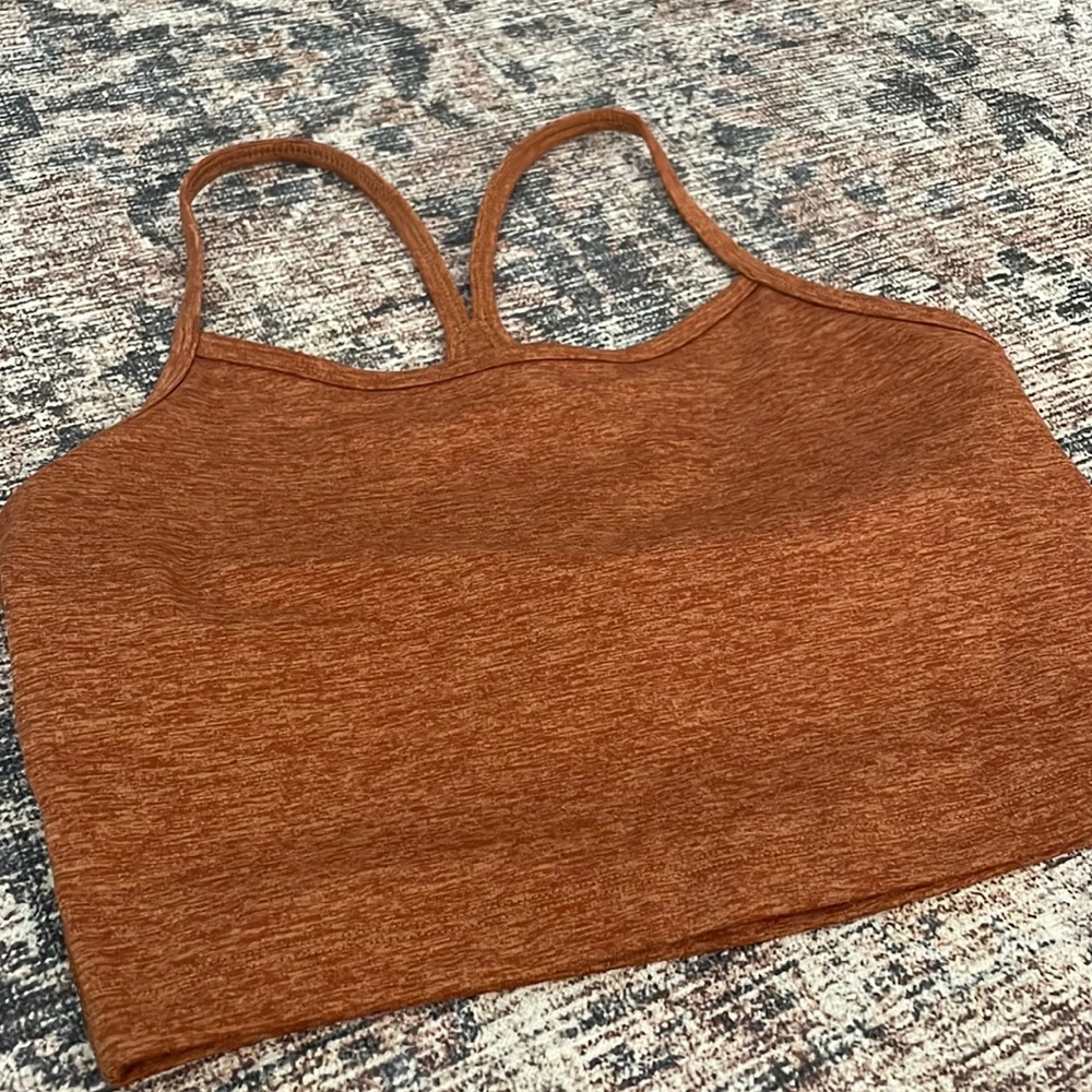 aerie Rust Brown Seamless Sports Bra